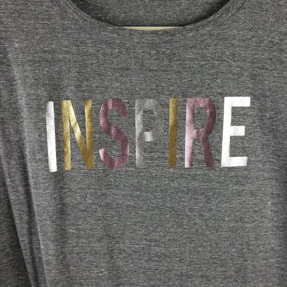 Lane Bryant Women's Size 14/16 Inspire Graphic Tee Shirt Heather Gray Round Hem - Picture 3 of 7